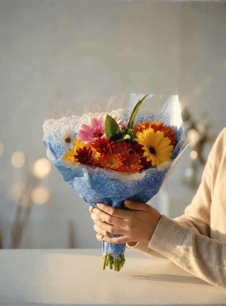 Bouquet surtido (3)_11zon Bouquet surtido con flores amarillas, rosadas, naranjas y rojas, ideal para regalar alegría, cariño y energía positiva.